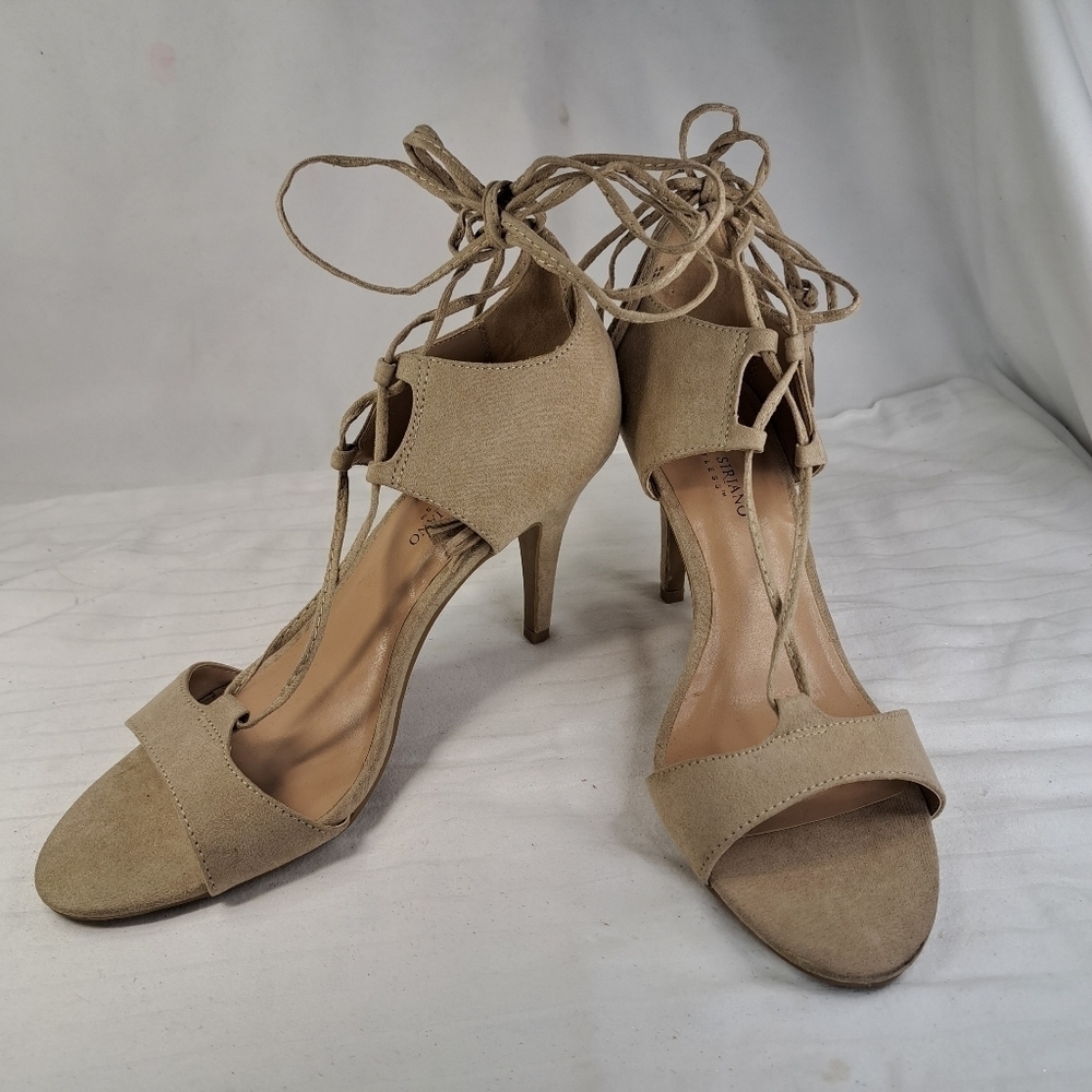 CHRISTIAN Siriano Tan Gladiator Style Heels Women's Size 9.5